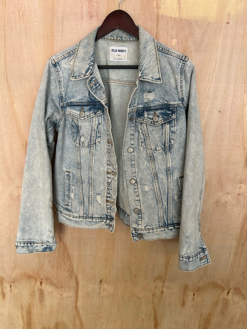 Old Navy Light Blue Distressed Denim Jacket - Women's
